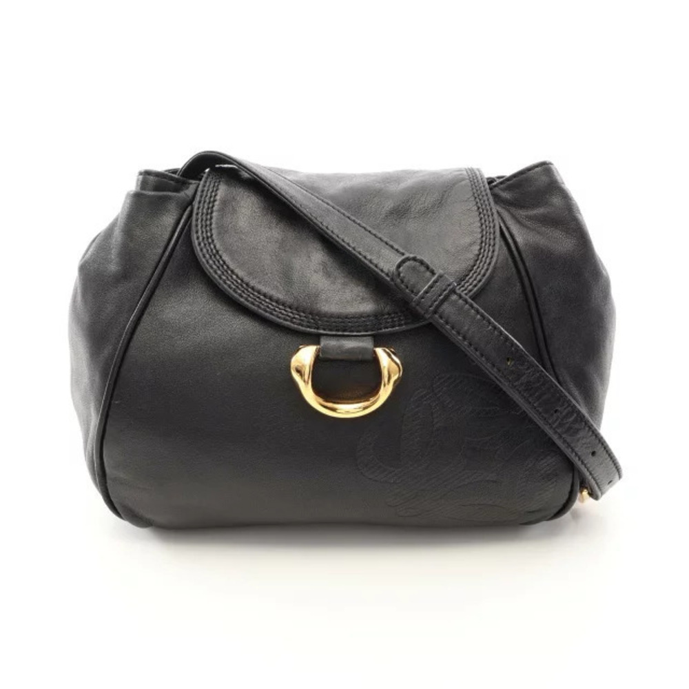 Loewe Anagram Shoulder Bag Leather Black